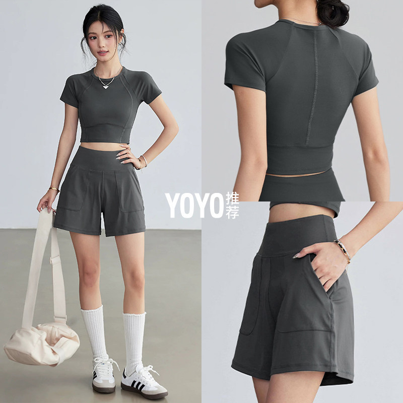 Running Gear Quick Dry - بدلات رياضية نسائية للجري، قميص يوجا