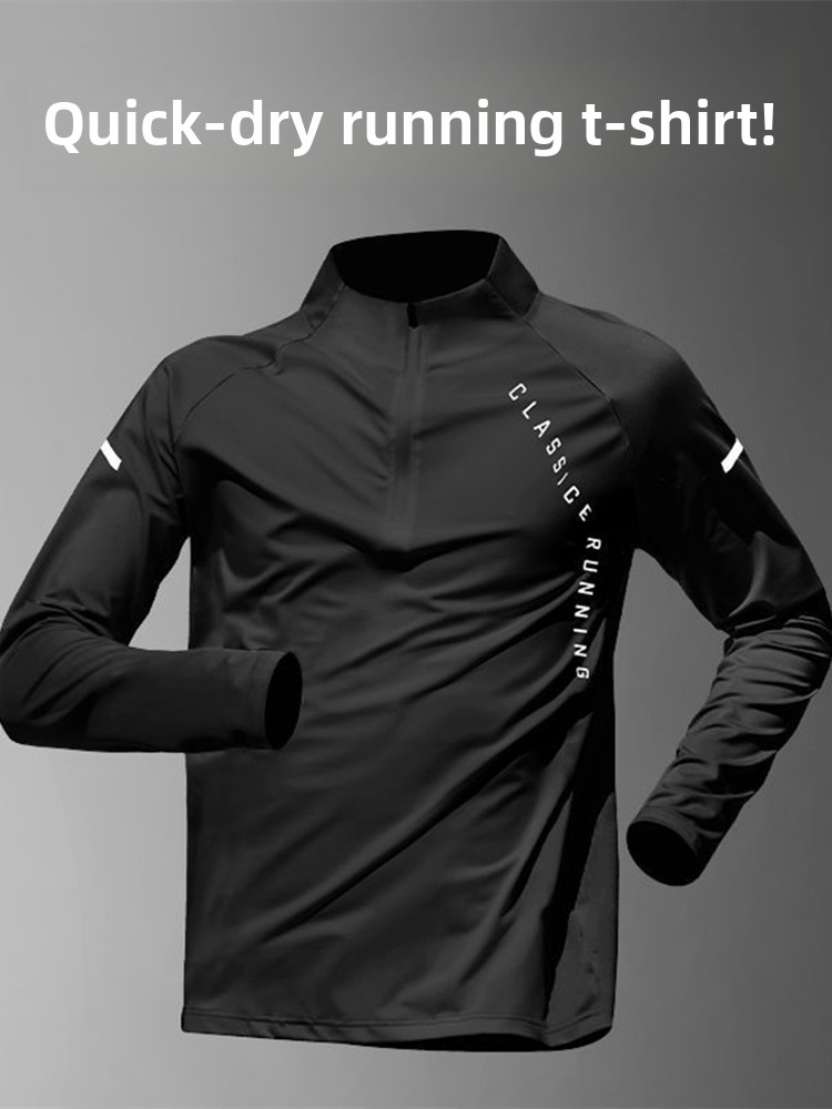 Running Gear Quick Dry - قميص رياضي رجالي بأكمام طويلة سريع