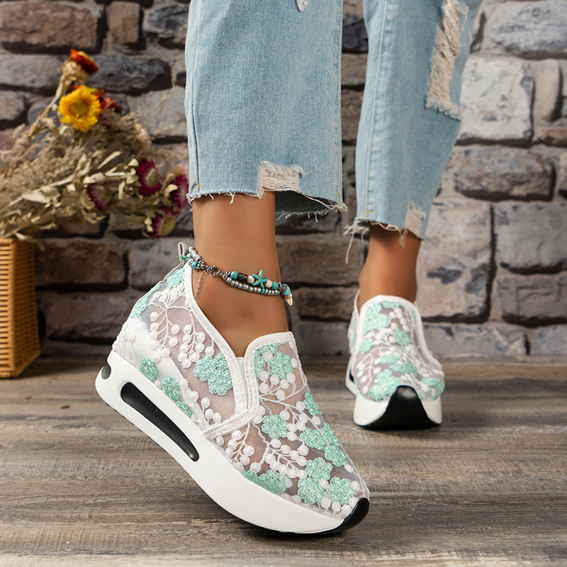 الدانتيل الشقق منصة النساء أحذ - مراجعة Running Gear Shoes وسعره